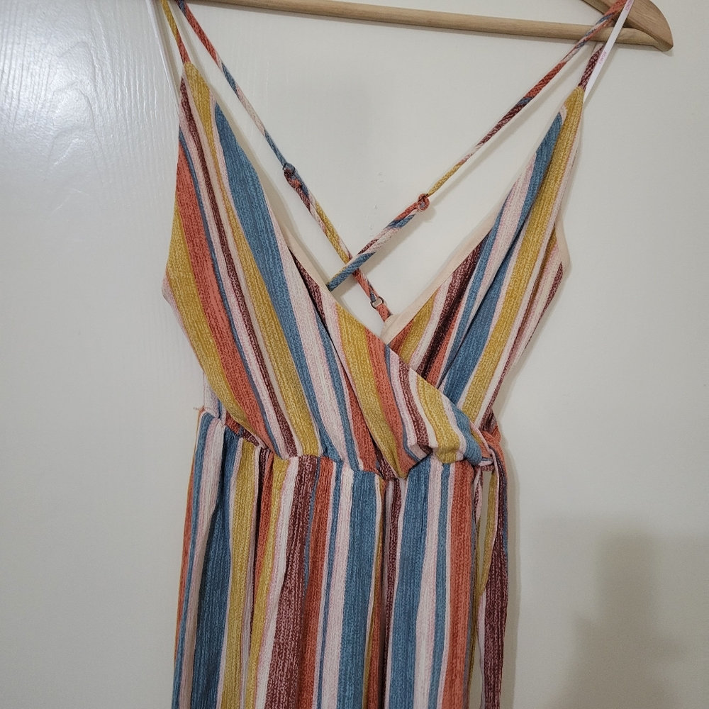 Again Jumpsuit Spaghetti Straps Multicolored Striped - Picture 3 of 6